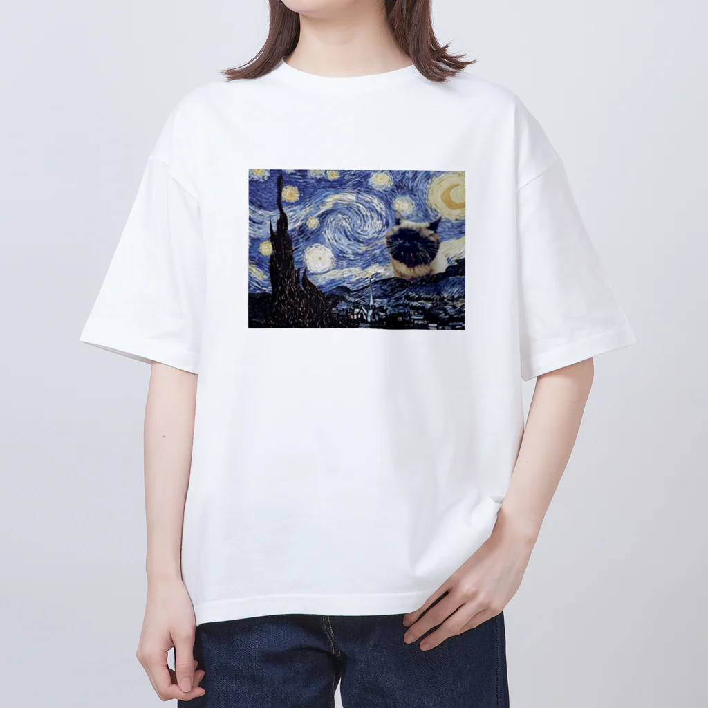 ATELIER branchの星月夜と吠える猫 Oversized T-Shirt