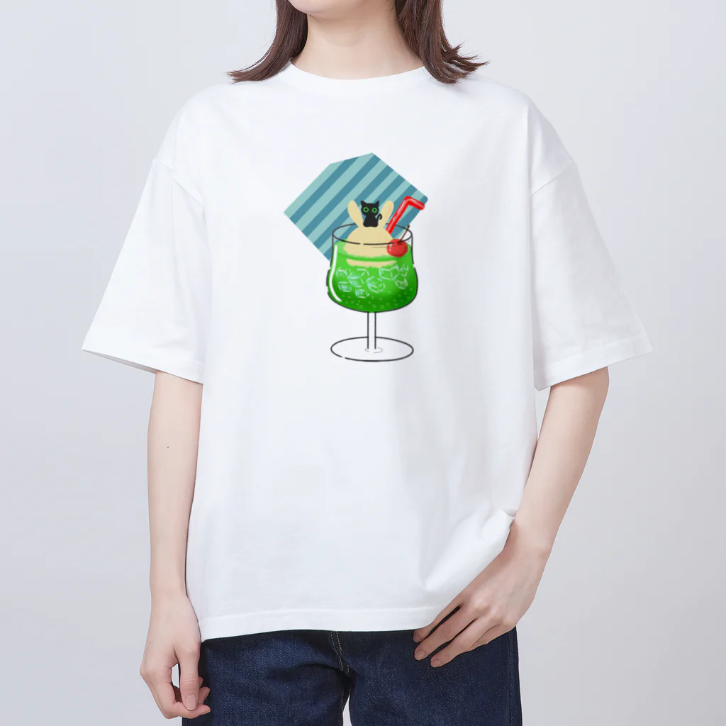 SHOP ベアたんのシュワシュワ　ウエネコさん オーバーサイズTシャツ