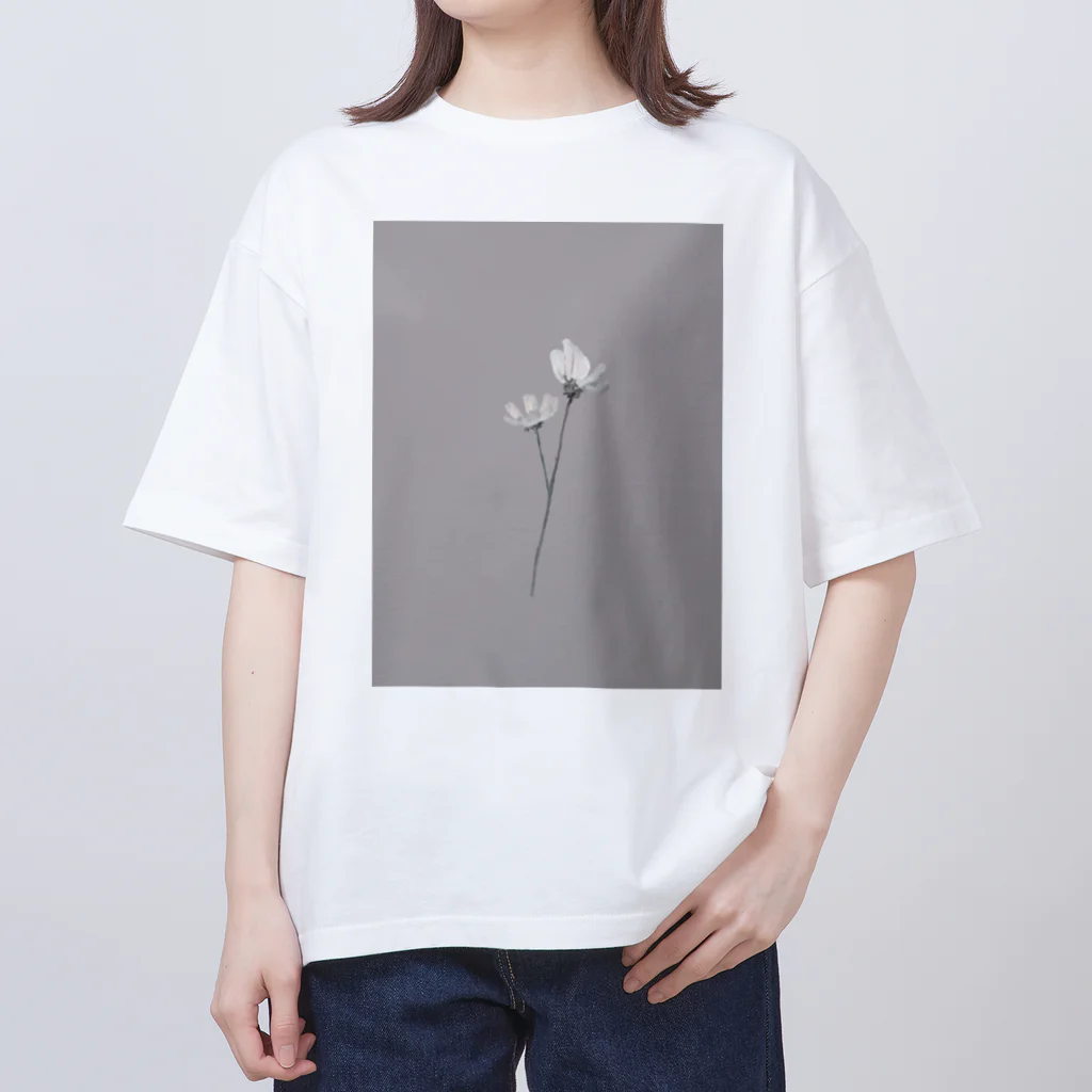 rilybiiのtwo flower ** dustypink オーバーサイズTシャツ