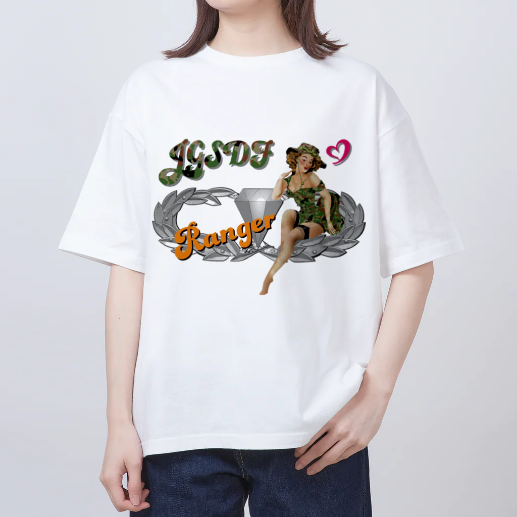 Y.T.S.D.F.Design　自衛隊関連デザインのレンジャー徽章　ノーズアート風 Oversized T-Shirt