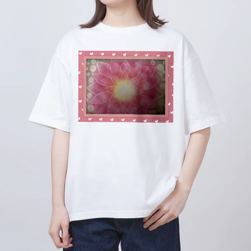 光のパステルアート　Hisaの光のパステルアート　花 オーバーサイズTシャツ