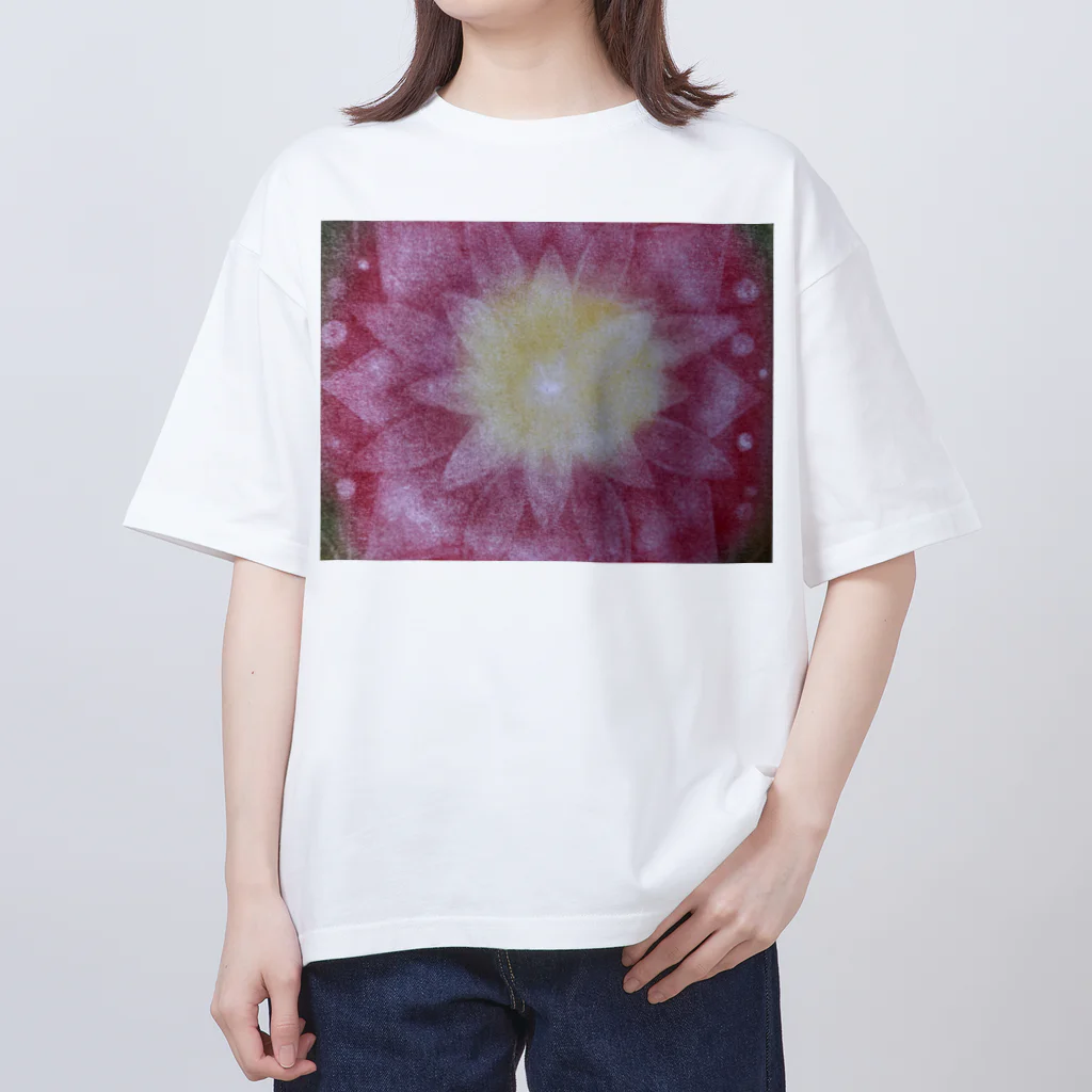 光のパステルアート　Hisaの光のパステルアート　光の花 オーバーサイズTシャツ