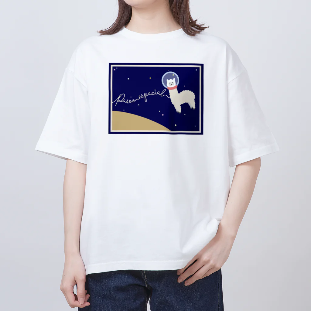 はたらくアルパカ アルさんのアルパカ 宇宙遊泳-スペイン語- オーバーサイズTシャツ