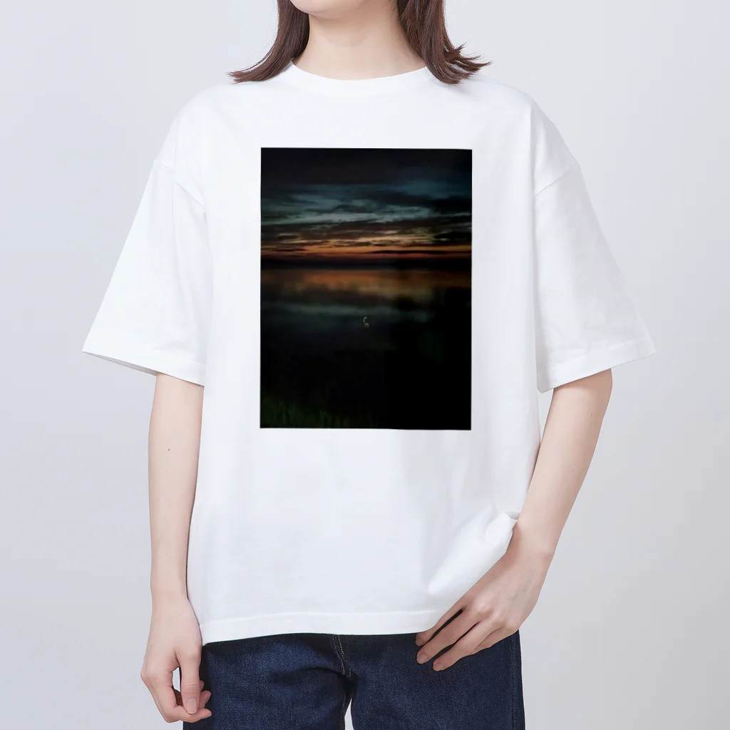 lostの暮れなずむ白鳥 オーバーサイズTシャツ