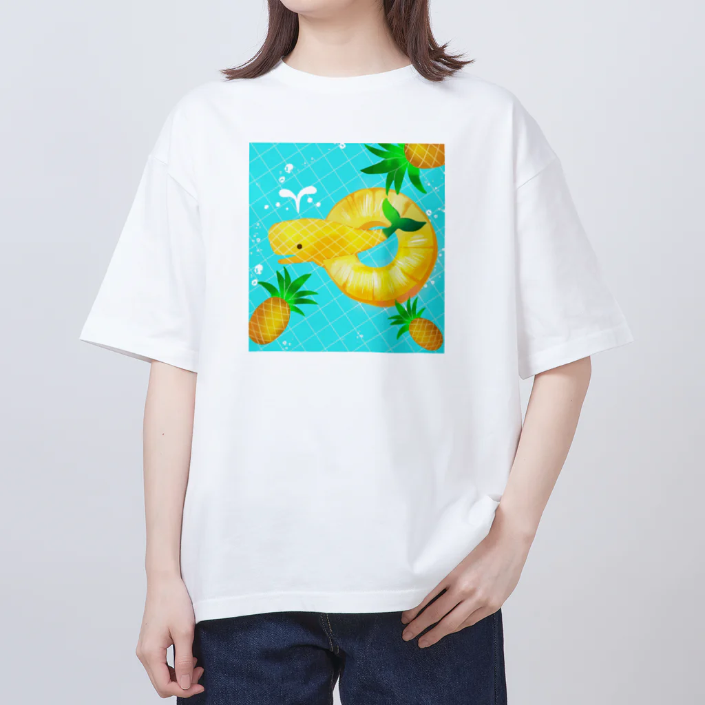 エコの海のパインクジラの夏アイテム オーバーサイズTシャツ