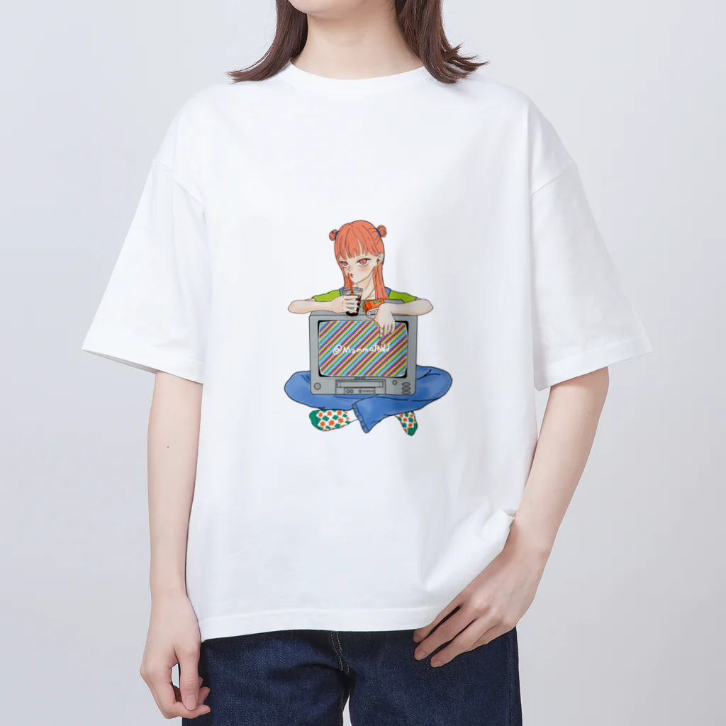 趣味の部屋のレトロテレビっ子ちゃん オーバーサイズTシャツ