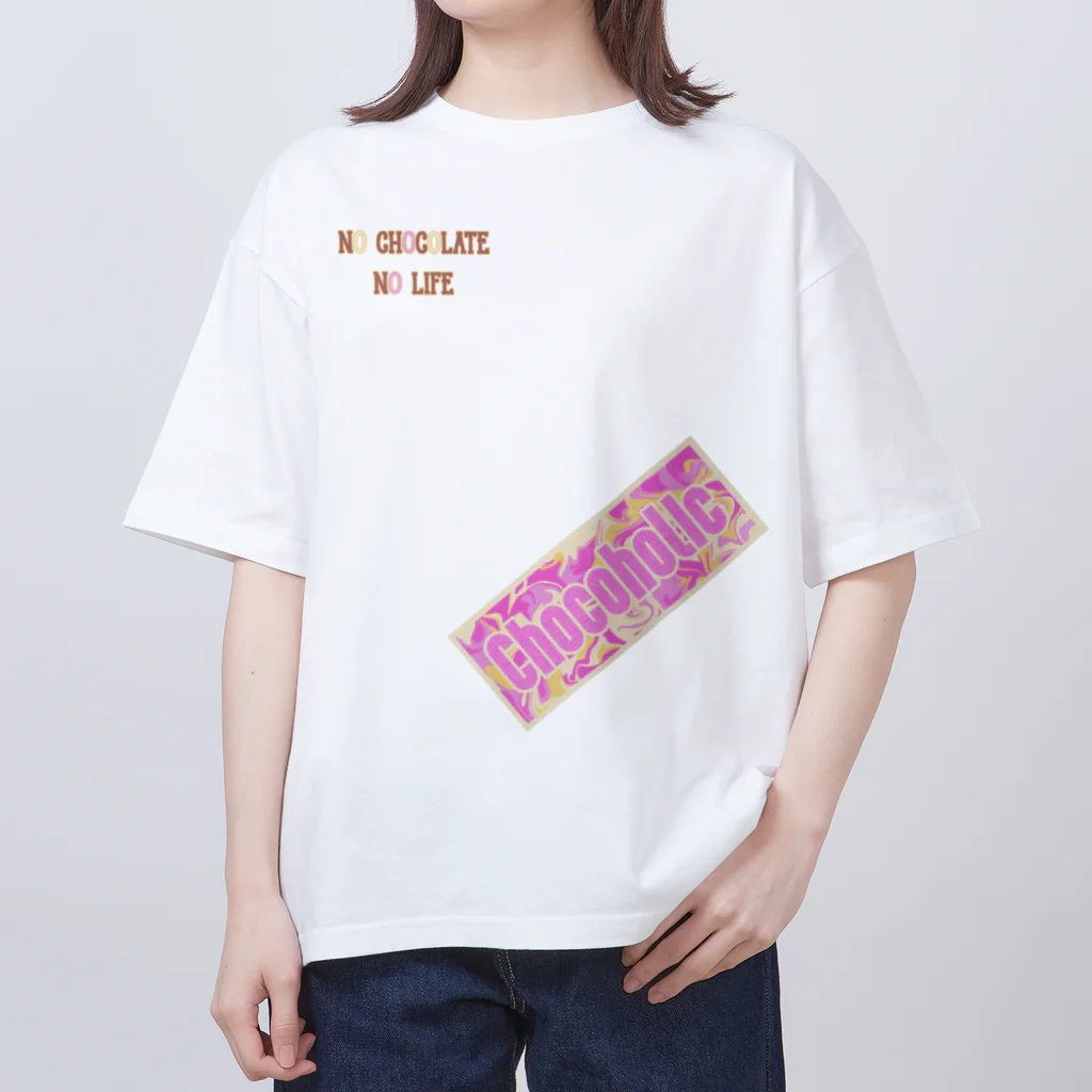 ヒロシオーバーダイブのNO CHOCOLATE NO LIFE☆マーブル＆ラズベリー オーバーサイズTシャツ