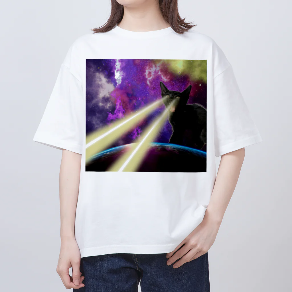 OnOsan家の宇宙猫 オーバーサイズTシャツ