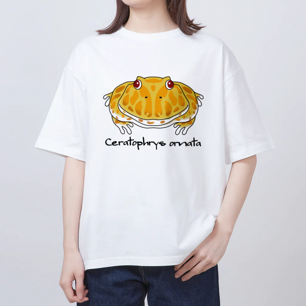 イラストレーターみやもとかずみのオリジナルグッズ通販 ∞ SUZURI（スズリ）のベルツノガエル Ceratophrys ornata Oversized T-Shirt