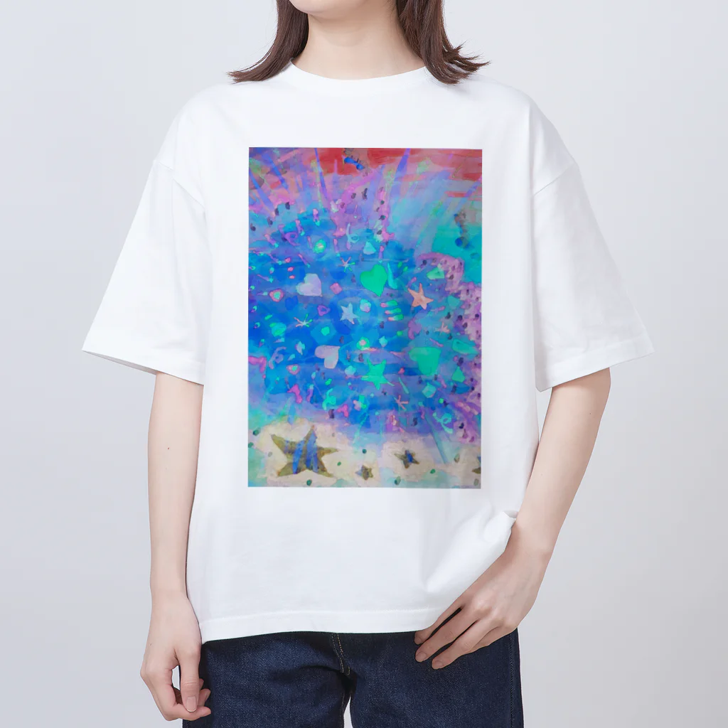 🐶シュナといろいろ🎨の⭐︎♡ (ブルー) オーバーサイズTシャツ