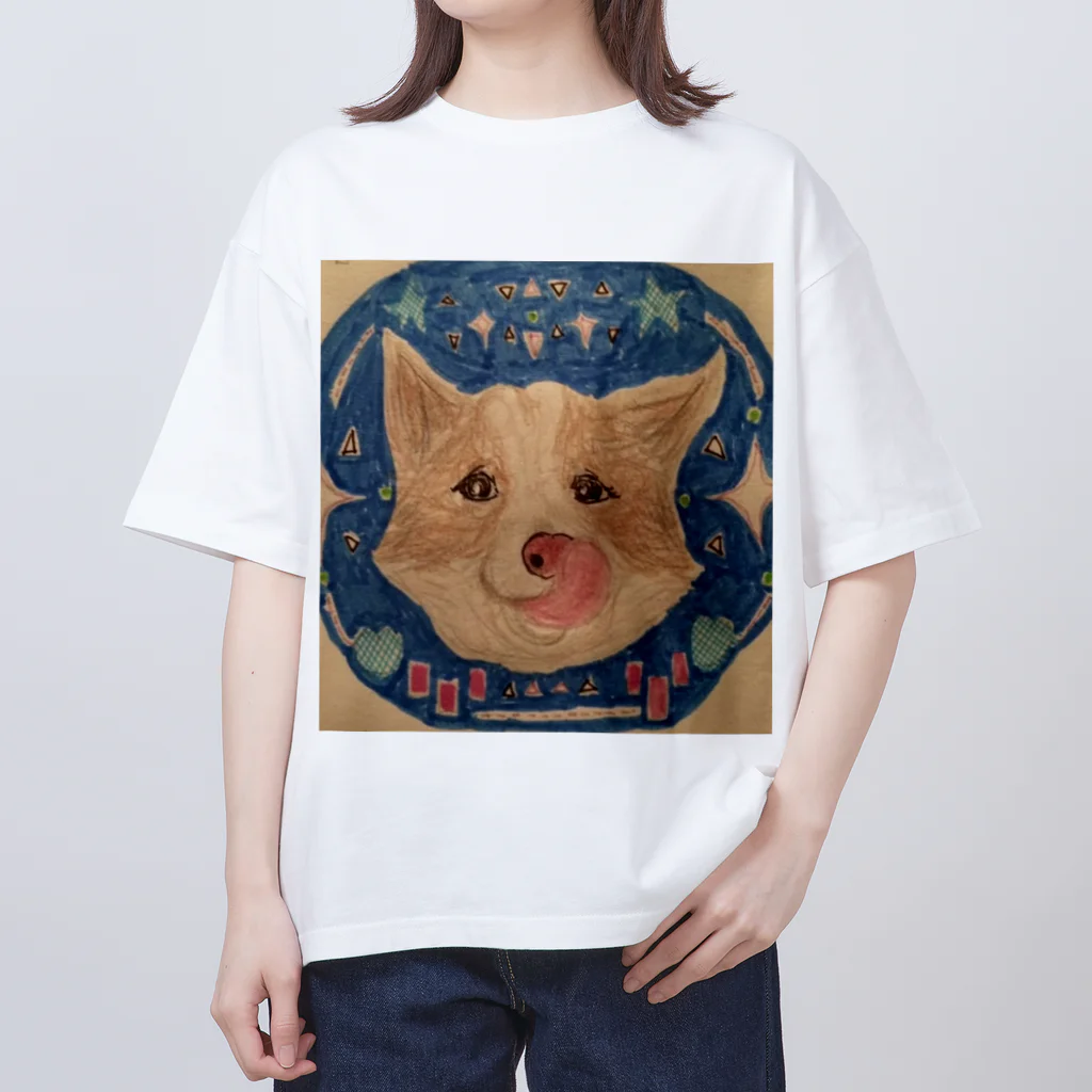 夏休みの犬のまめちゃん オーバーサイズTシャツ