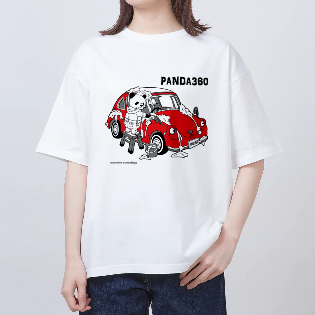 白黒迷彩のPANDA360 オーバーサイズTシャツ