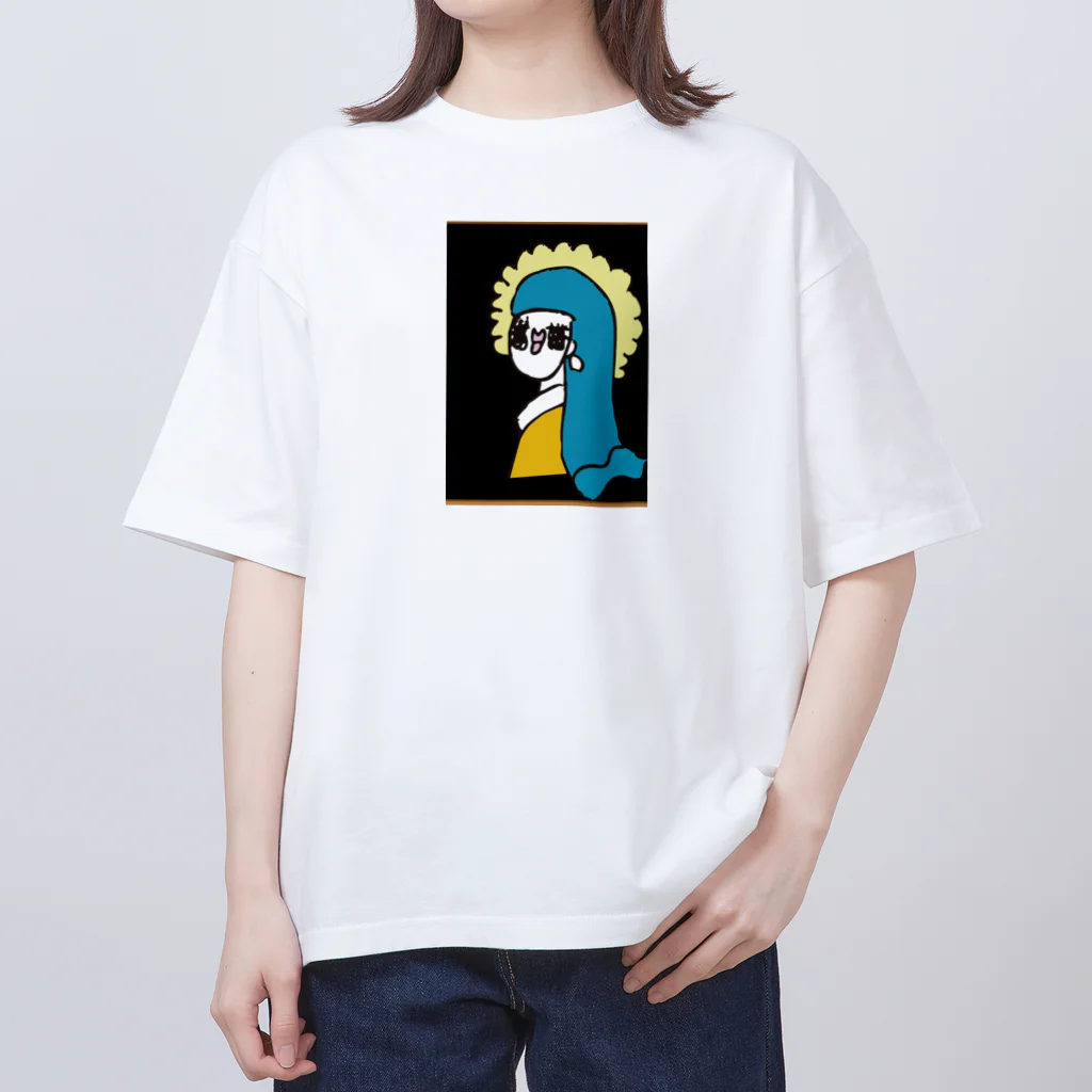 ハリリーナブティックの真珠の耳飾りのハリ子 Oversized T-Shirt