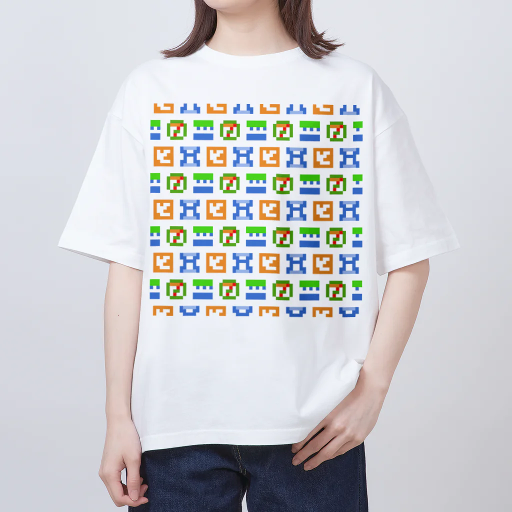 造形ストリームのピクセルパターン　コンビニ Oversized T-Shirt