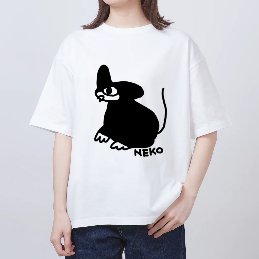 🍤のみくりやねこ(くろ) オーバーサイズTシャツ