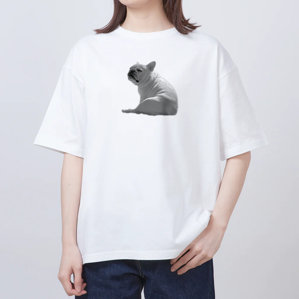 ロキの店の座り犬(切抜き) オーバーサイズTシャツ