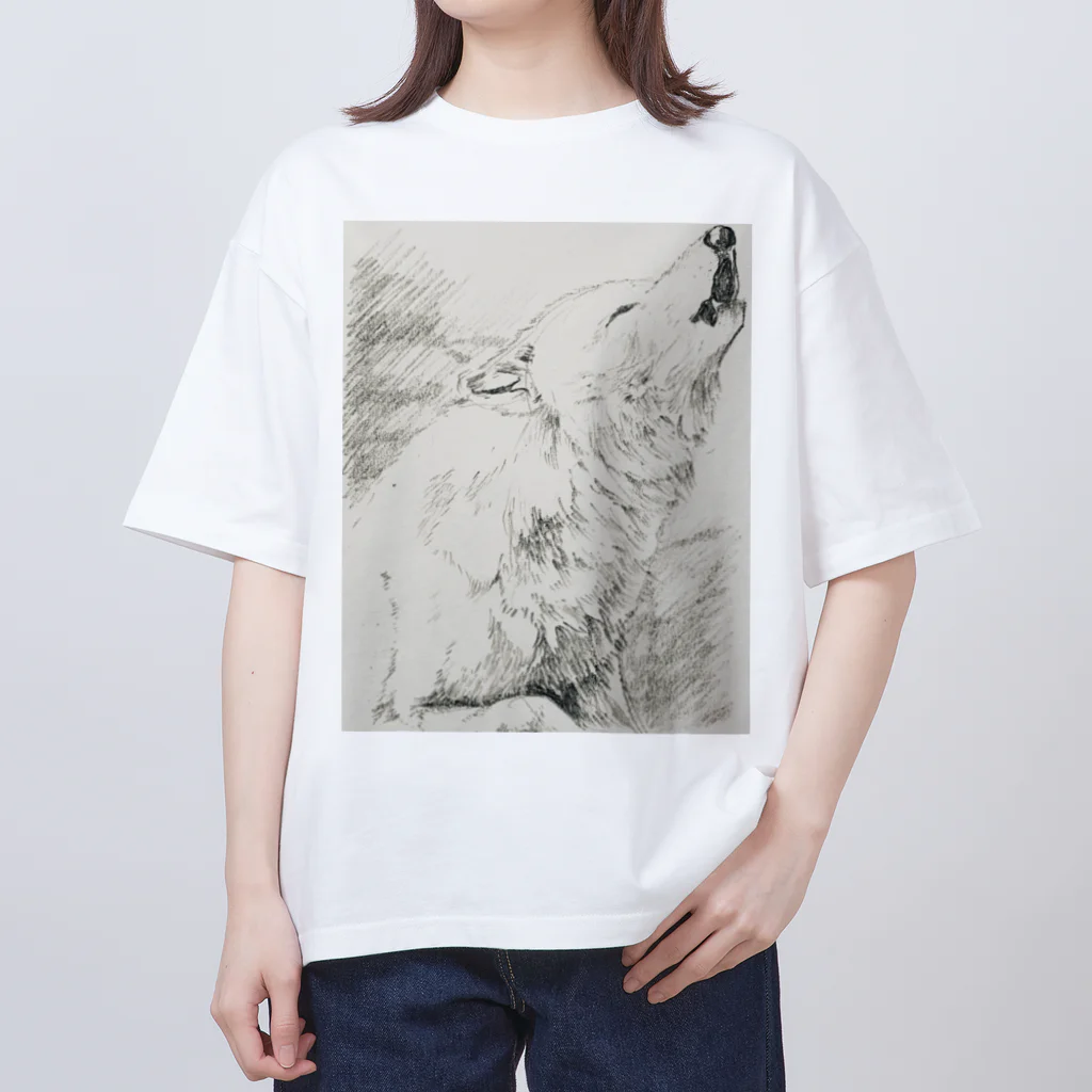 うめみやの冬眠部屋の狼の遠吠え Oversized T-Shirt