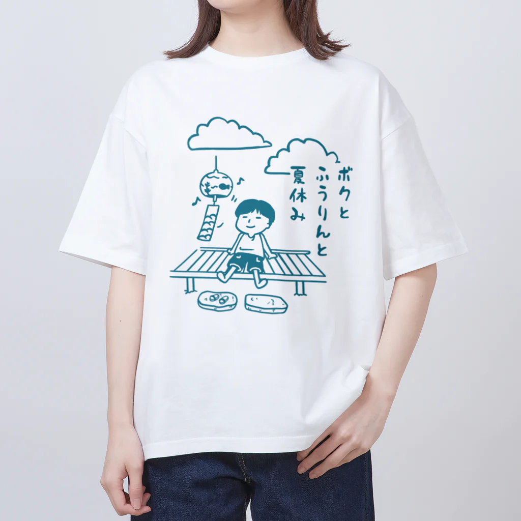 Andiamoのボクと風鈴と夏休み（青） オーバーサイズTシャツ