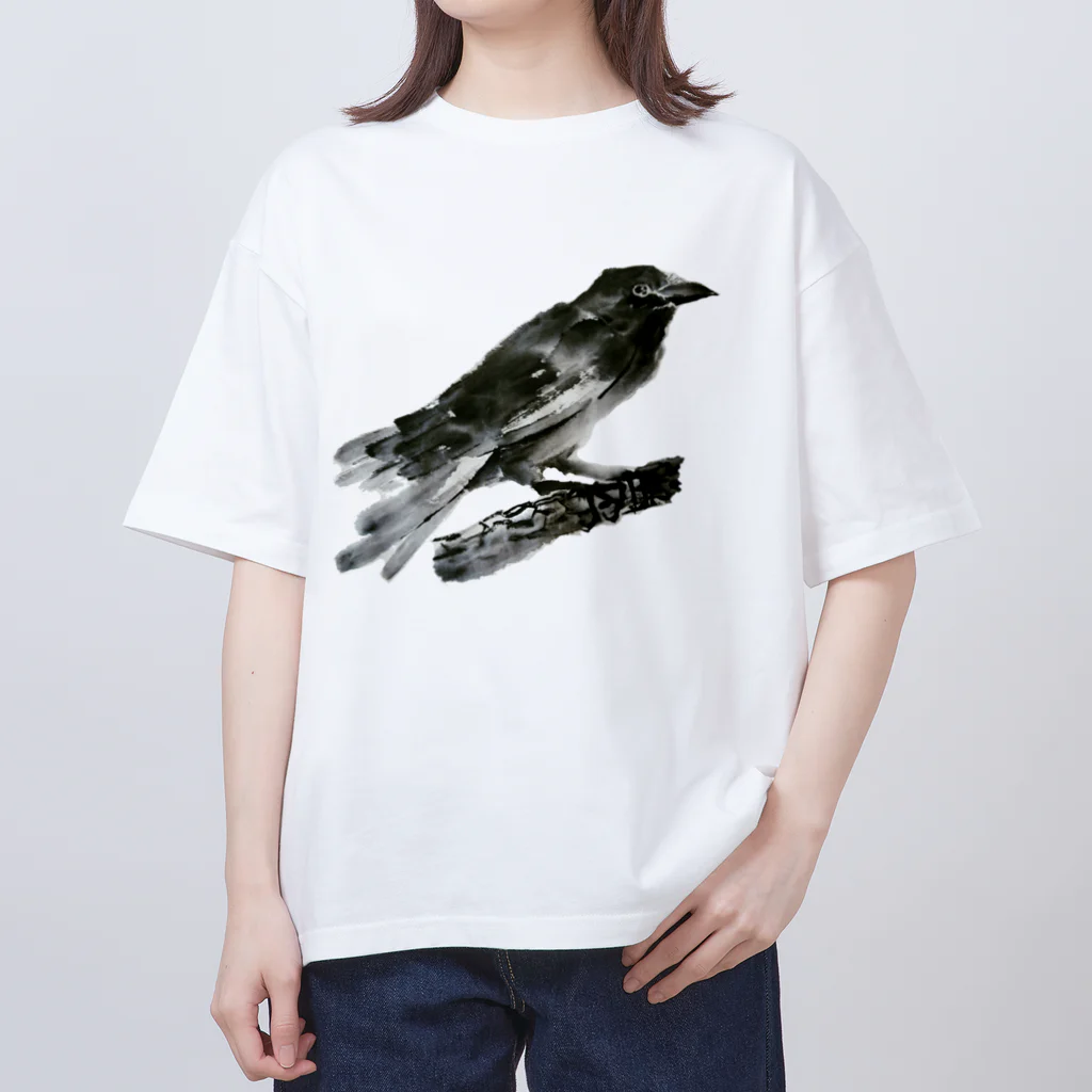 水墨絵師 松木墨善のカラスさん オーバーサイズTシャツ