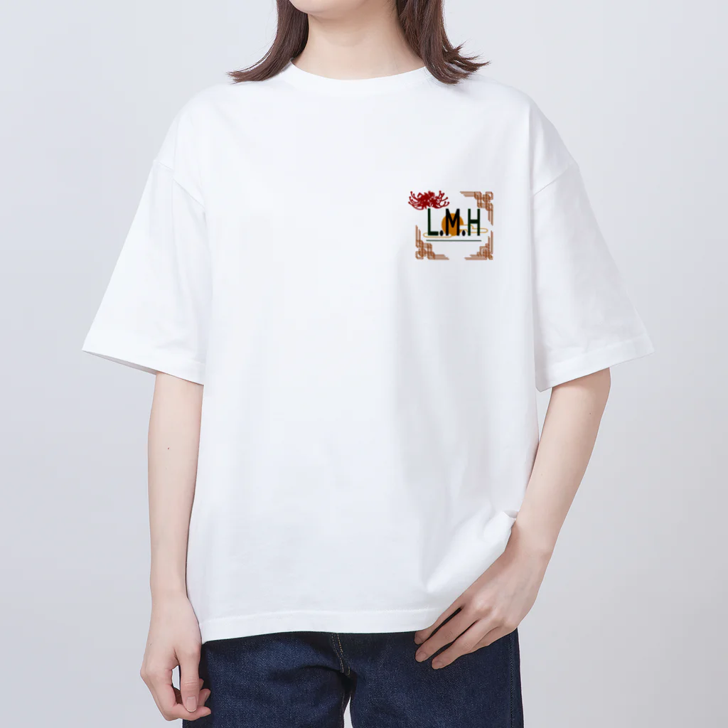 リコリス・曼珠沙華・ヒガンバナのL.M.H Clubロゴ合わせ オーバーサイズTシャツ