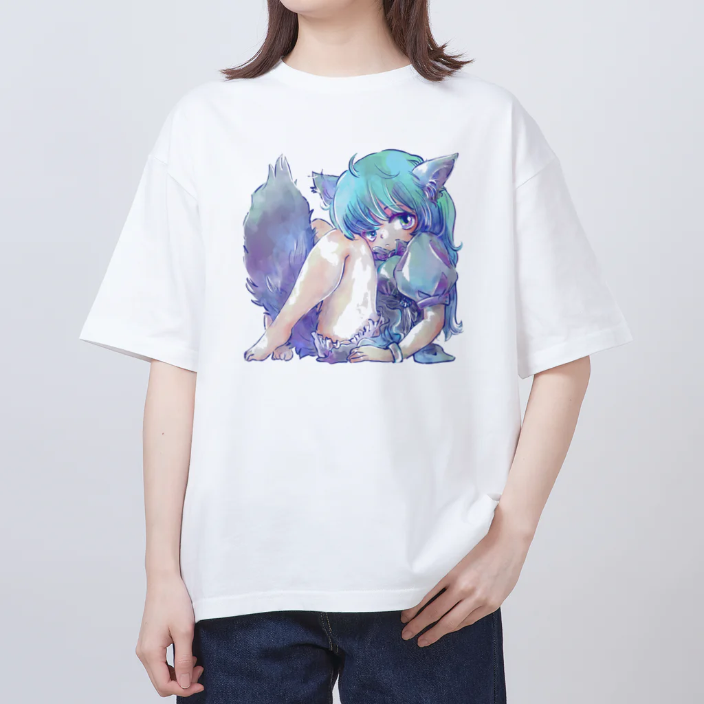 ROBOのけもみみ&けもしっぽっ子 オーバーサイズTシャツ