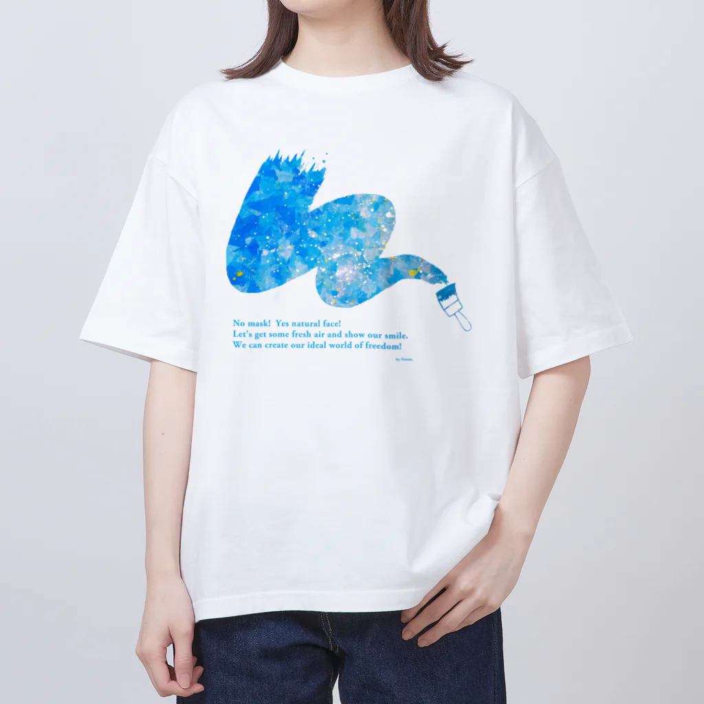 Nattsu.のアートショップの爽やか ペイントデザイン　Clear ノーマスク オーバーサイズTシャツ