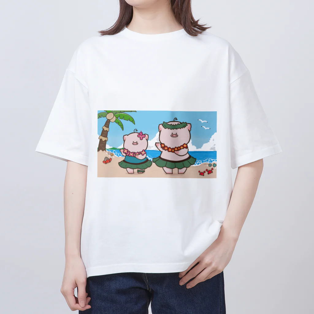 ずこた のものアロハなぶたさん オーバーサイズTシャツ