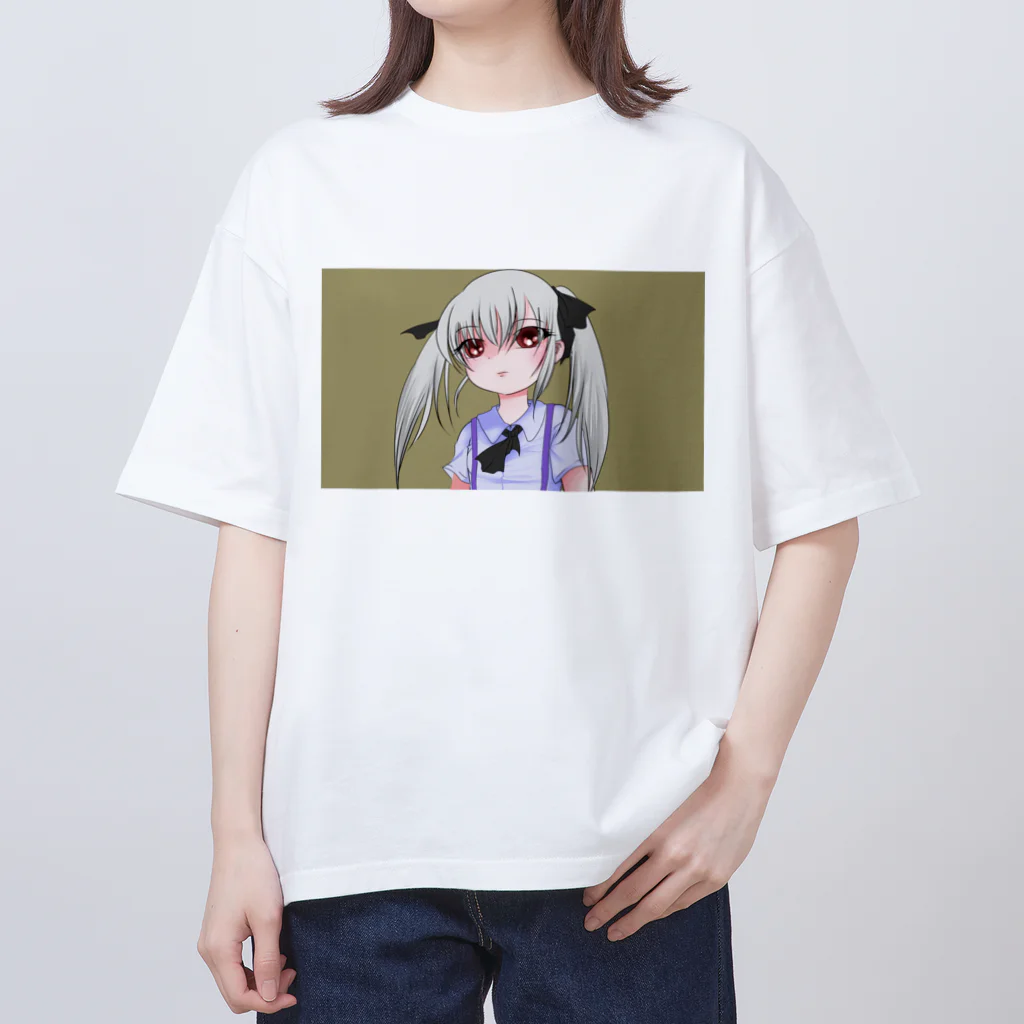 お魅せやさんの虚無顔ツインテールちゃん オーバーサイズTシャツ