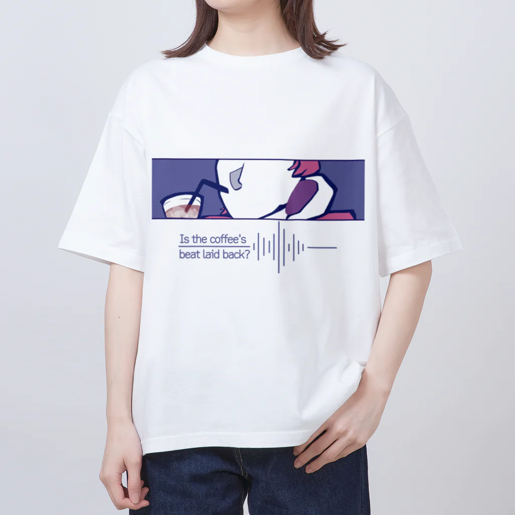 Coffee Beat Your HeartのGood Music with Coffee Tee Oversized T-Shirt