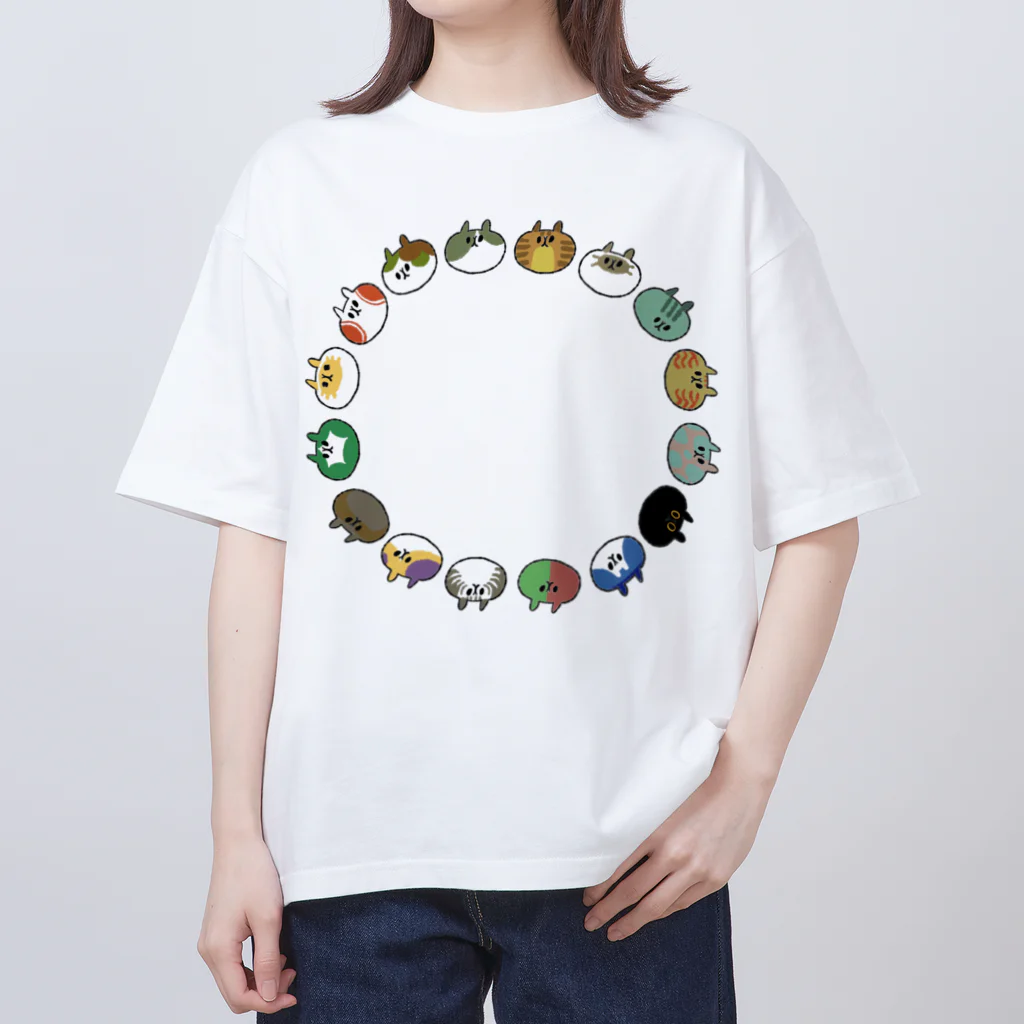 みみしゃぶといえてぃの猫集会 オーバーサイズTシャツ