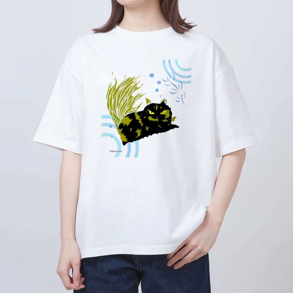 まつり猫ショップの金魚猫 オーバーサイズTシャツ