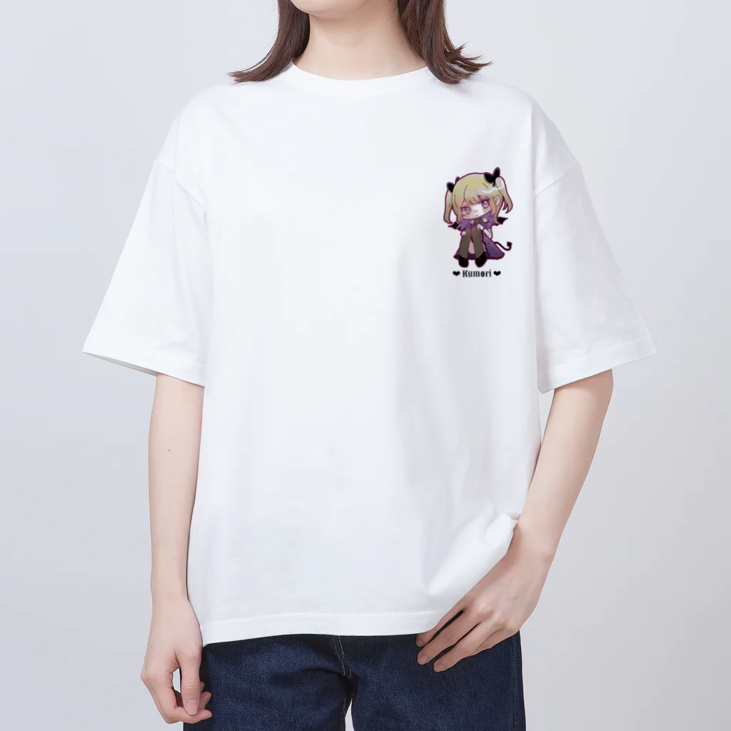 くもりの罠のくもりミニキャラ（ロゴあり）グッズ オーバーサイズTシャツ