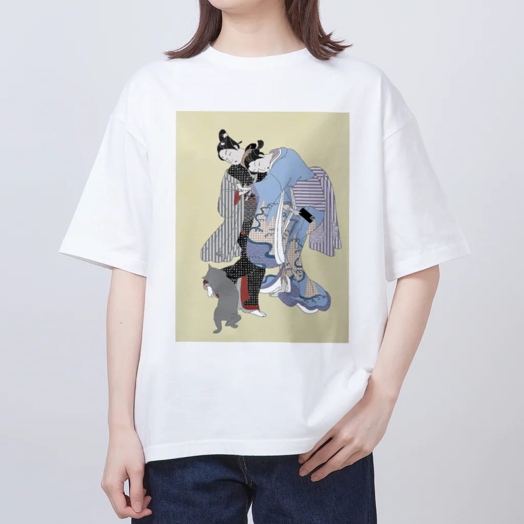 keeeeeep smilingの参戦する猫 （ LINEをめぐる戦い） Oversized T-Shirt