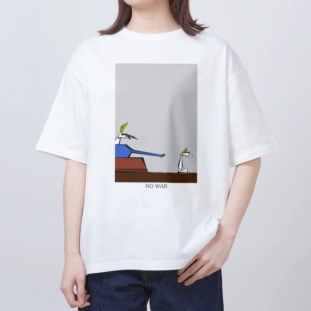 花瓶の疑問のNO WAR オーバーサイズTシャツ