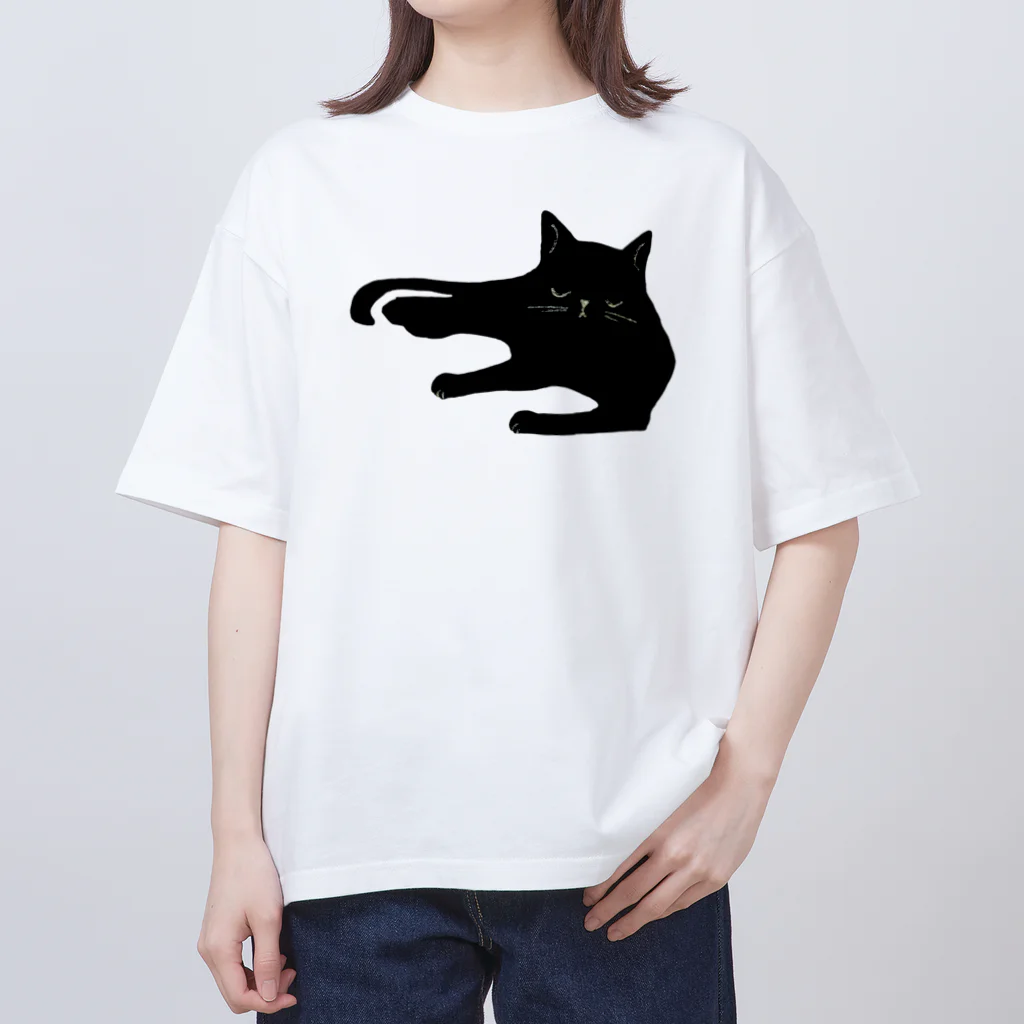 たろくろのうたたねくろねこ オーバーサイズTシャツ