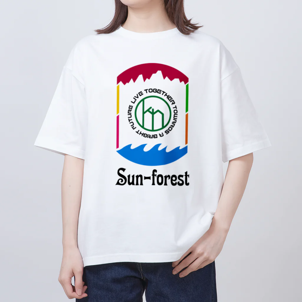 label greenの虹色sun-forest オーバーサイズTシャツ