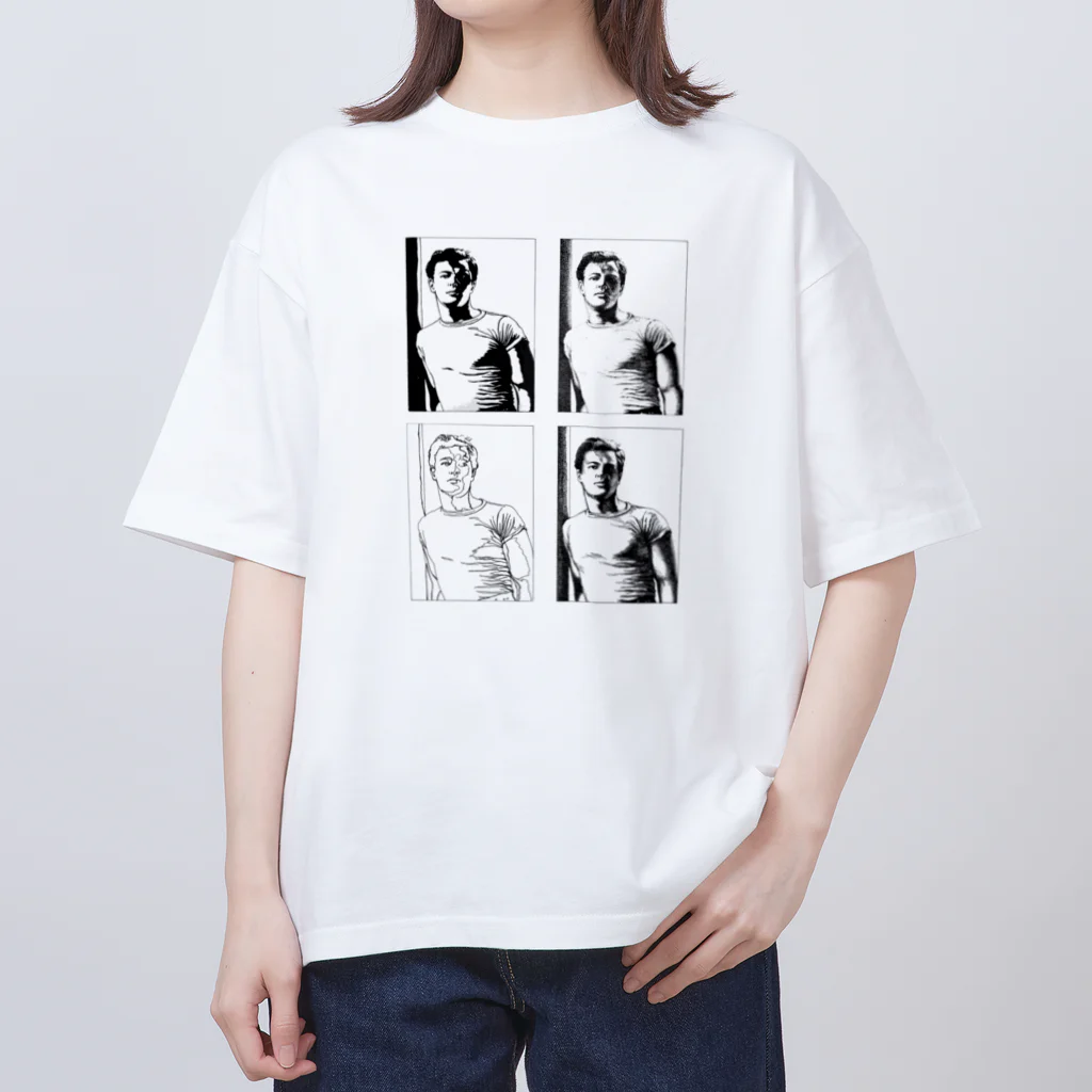 福　来のB/W Oversized T-Shirt