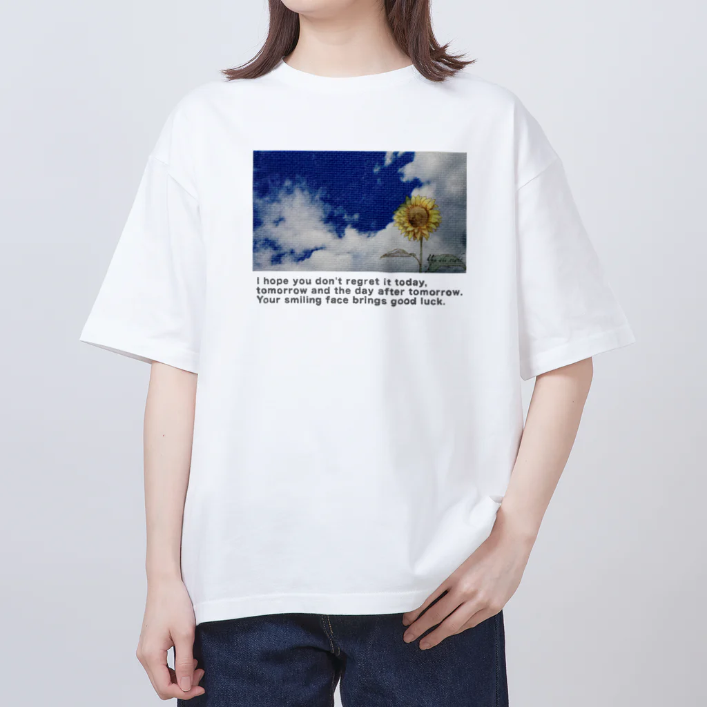 yuu all rightの〝空とひまわり〟向日葵 Oversized T-Shirt