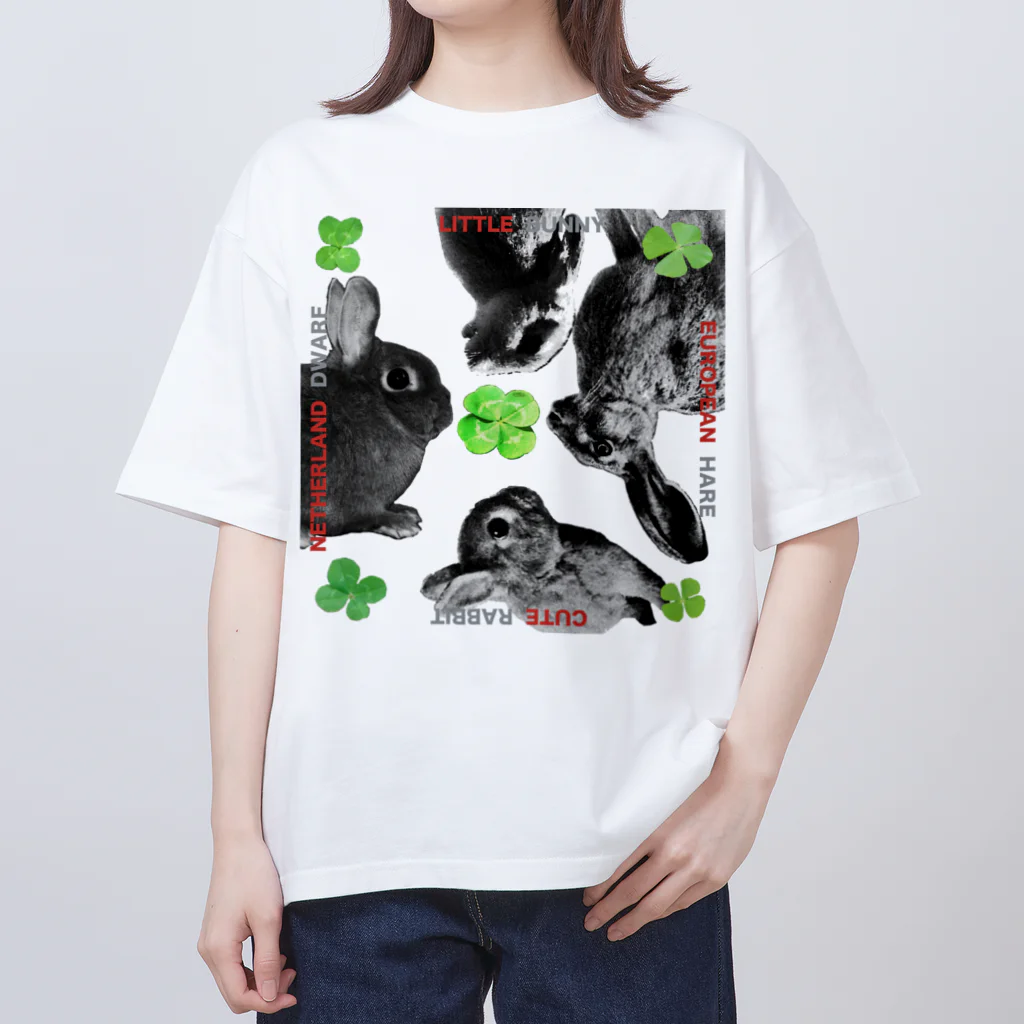 AngelRabbitsのDWARF BUNNY HARE RABBIT Oversized T-Shirt