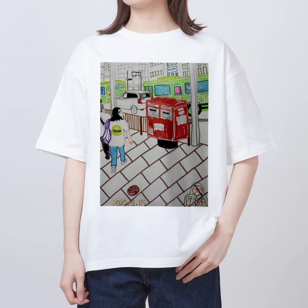 エド・ワード【江戸鉾の愛殿原】。の赤ポスト📮四条河原町 Oversized T-Shirt