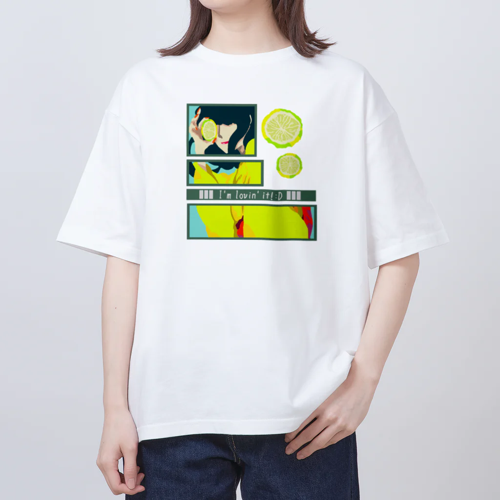 GOODS SHOP【そぞろな小窓】 SUZURI店の【I'm lovin' it! :D -lemon-】 オーバーサイズTシャツ