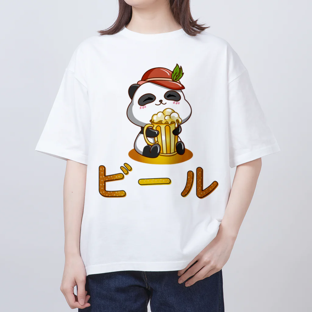 kawaiitopsの Cute Panda Drinking Beer Octoberfest オーバーサイズTシャツ