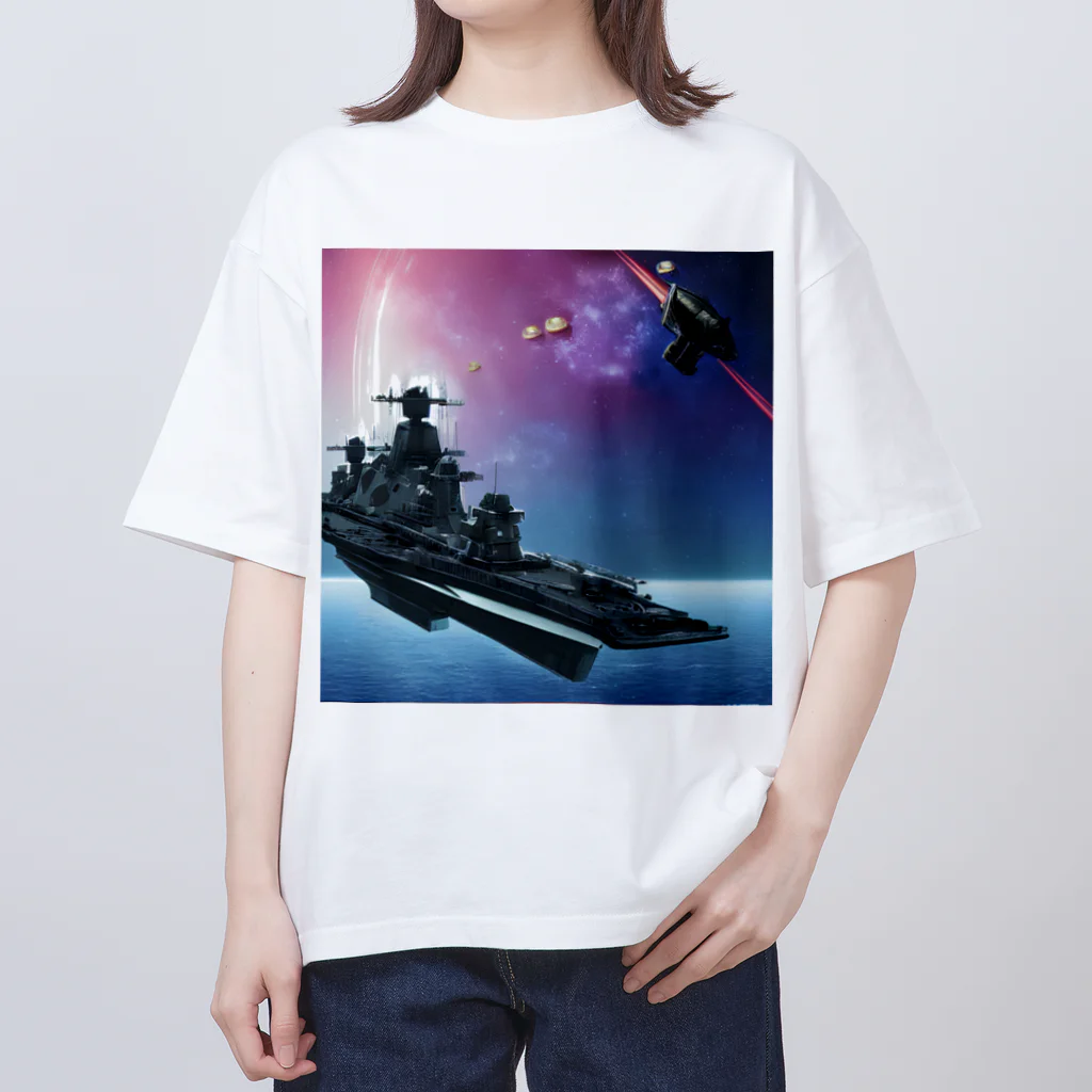 星空愛好会「ドリームペガサス」の宇宙戦艦ネオパークス Oversized T-Shirt