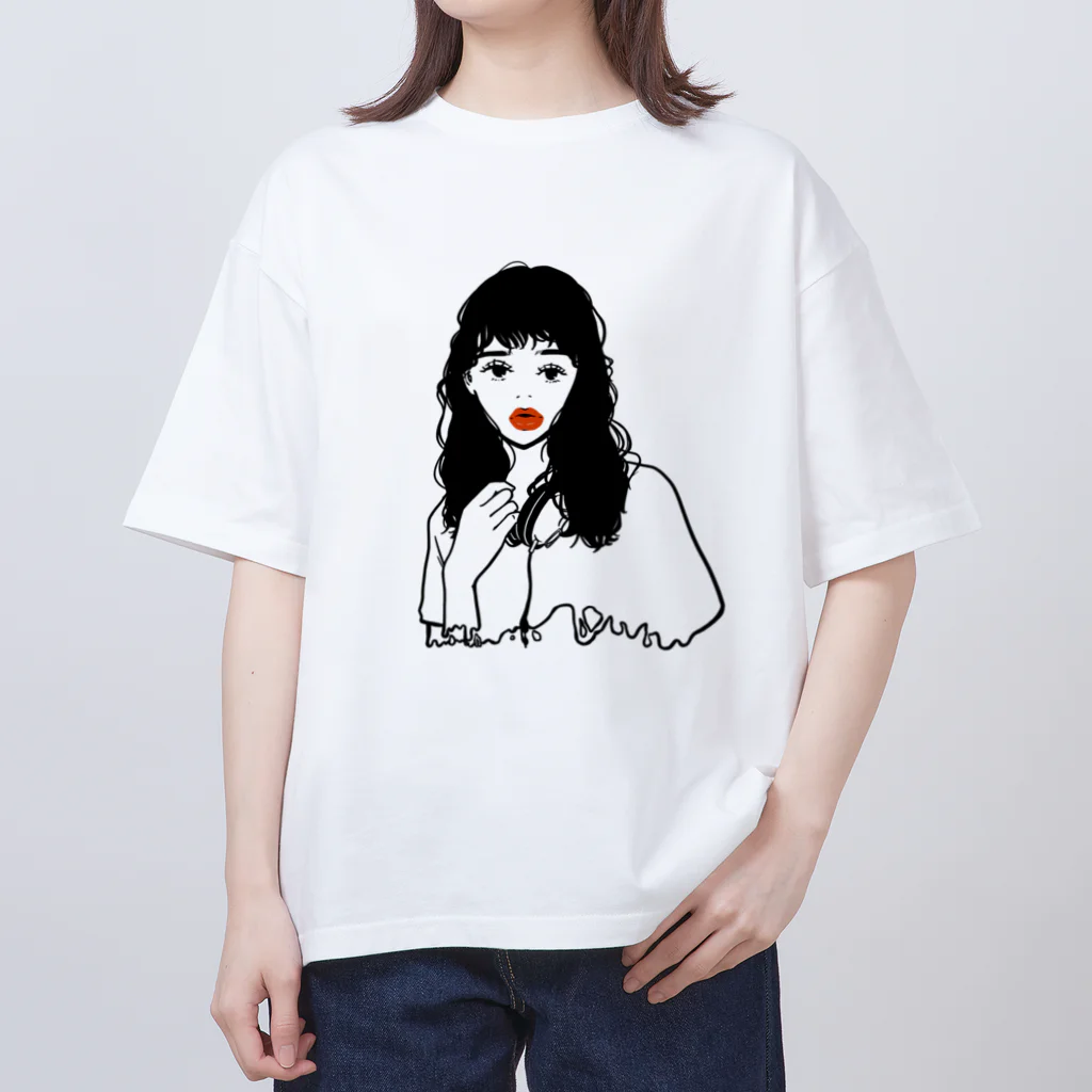 chr＊シンプルイラストのパーマノオンナノコ Oversized T-Shirt