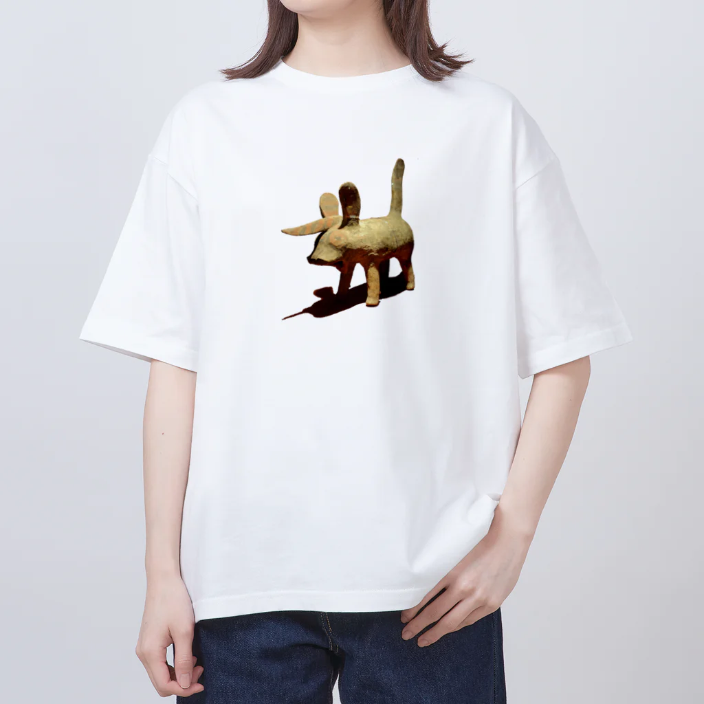 マスクマンの彩色一角双耳獣 オーバーサイズTシャツ