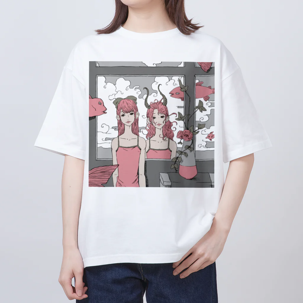 9 10 9（ qu / ten / qu ）のtwin オーバーサイズTシャツ