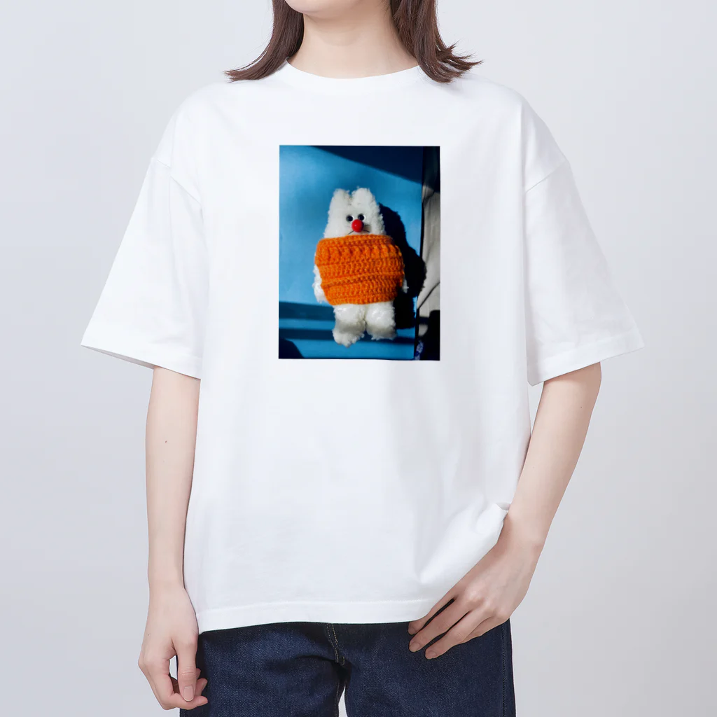 HARUNA AOKIのしゃぼんぼん・朝焼けのオレンジニット オーバーサイズTシャツ