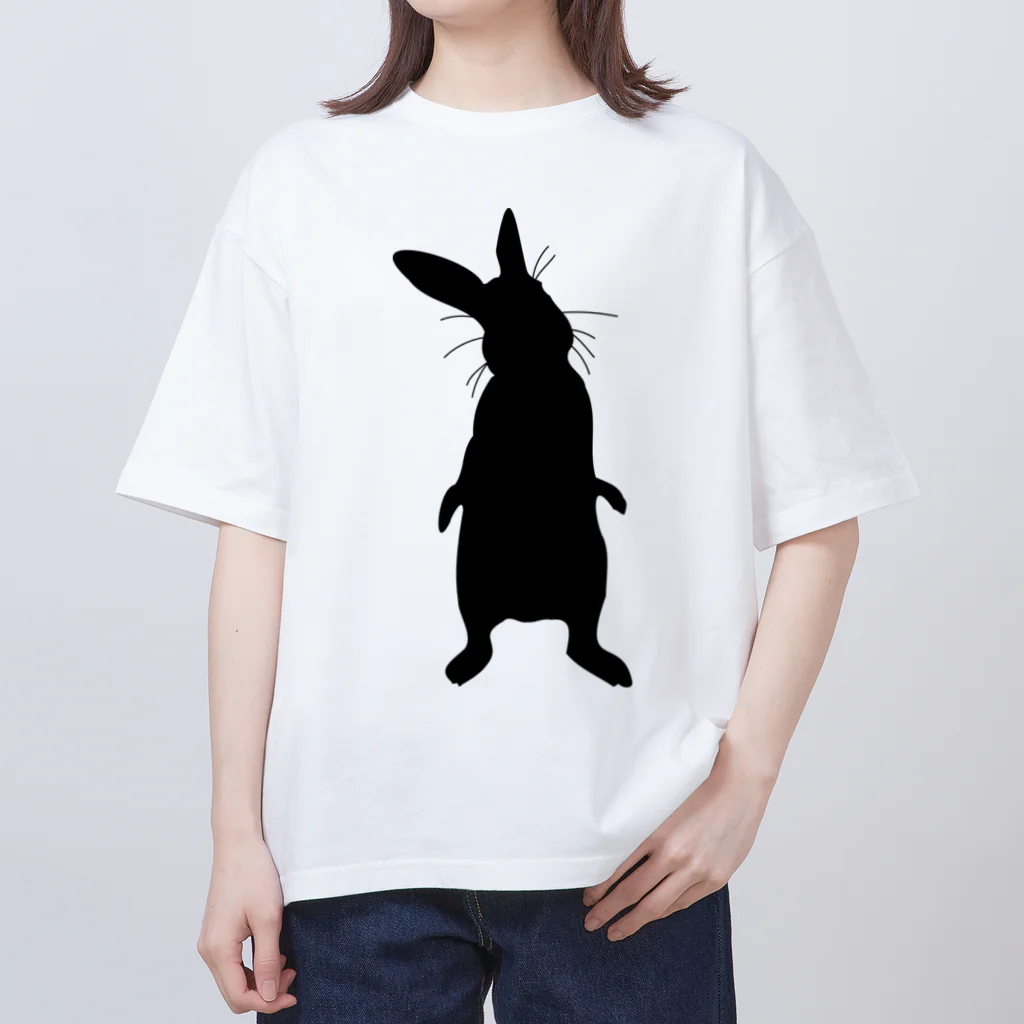 AngelRabbitsの立ち尽くすうさぎ オーバーサイズTシャツ