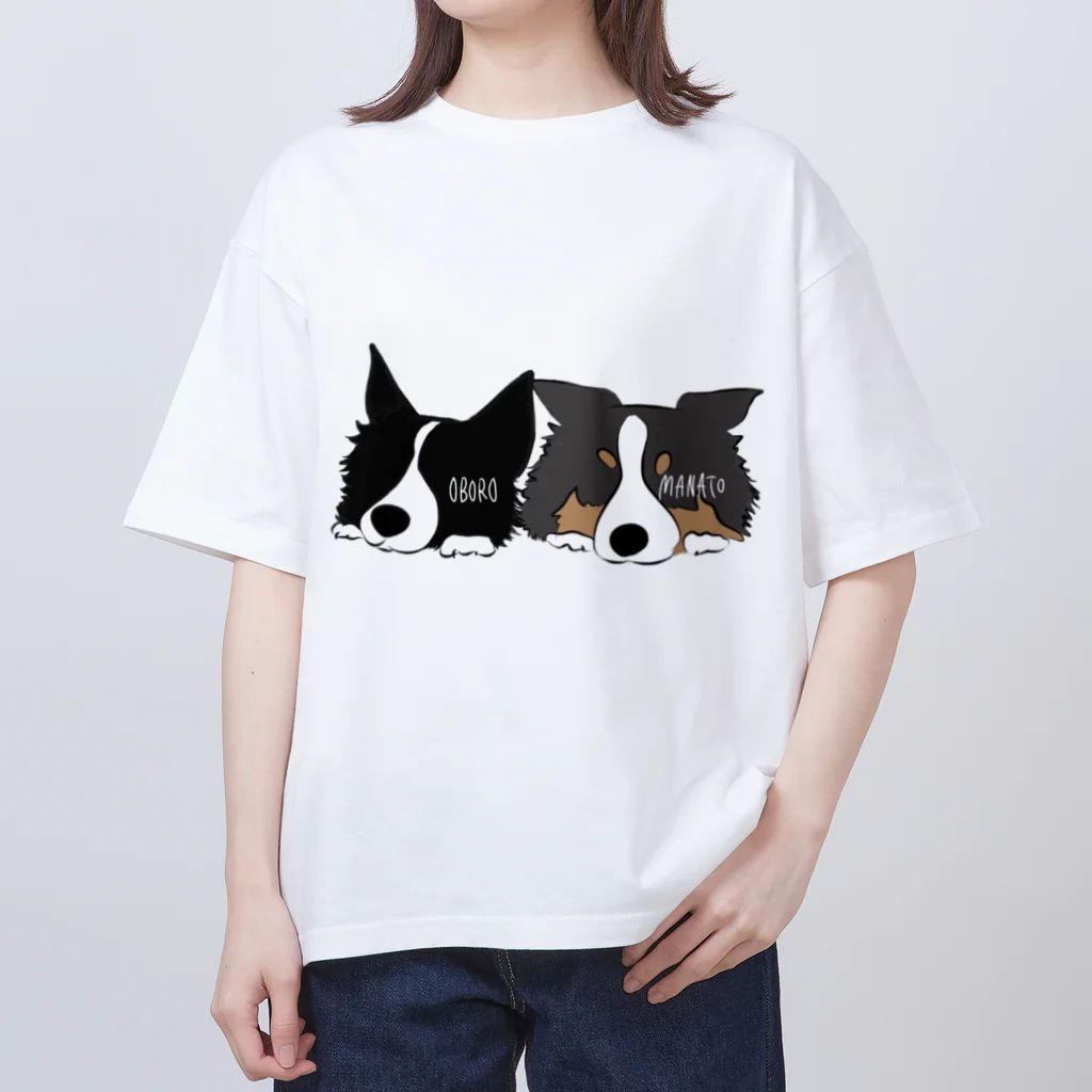 🌼🦊ボーダーコリーおぼまな屋🦝🍋の背景透過verボーダーコリーおぼまなグッツ オーバーサイズTシャツ