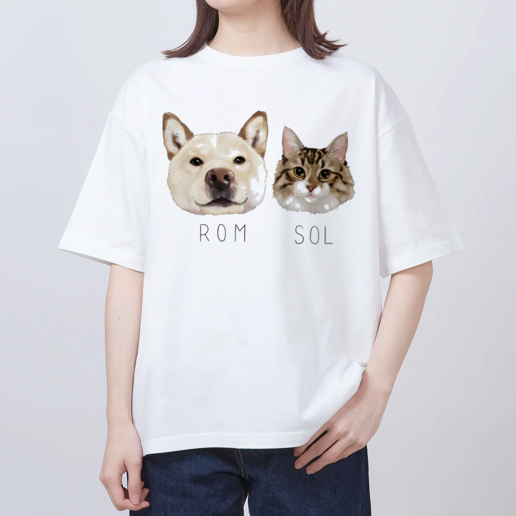 みきぞーん｜保護猫 ミッキー画伯と肉球とおともだちのrom & sol オーバーサイズTシャツ